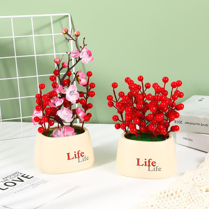 Sweet Winter Wealth Fruit Simulation Pottery Fake Flower Bonsai Home Decoration