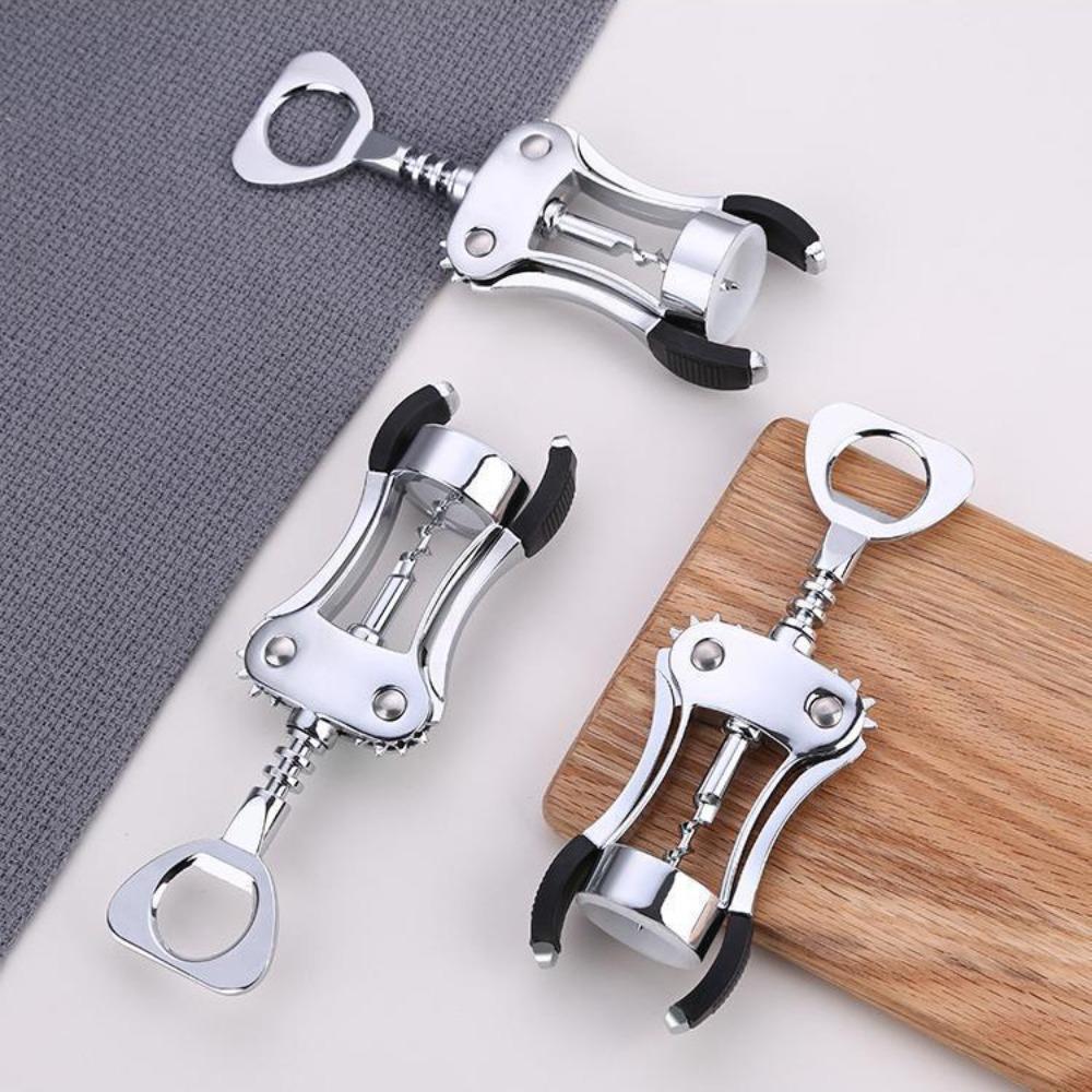 Stainless Steel Wine Corkscrew Spring Loaded Wine Bottles Cork Remover Bottles Opener  Bars