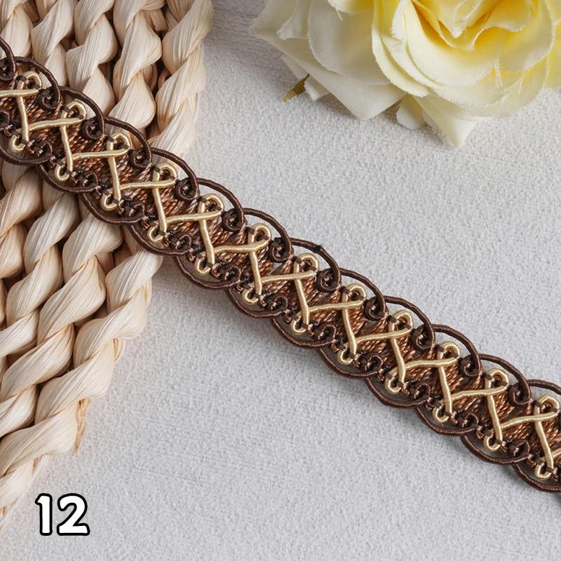 12M*1.7Cm/lot Curtain Lace Trim Ribbon Centipede Braided Lace Sofa Pillow Fringe Diy Craft Sewing Accessories Wedding Decoration