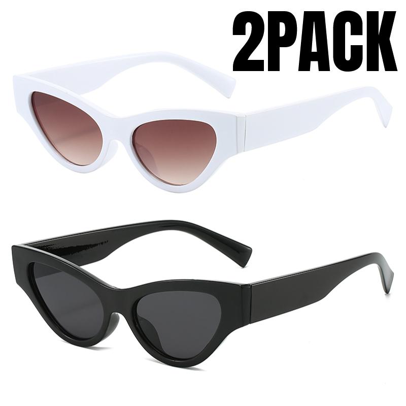Luxury Cat Eye Sunglasses for Women Fashion Brand Sexy Cat Eye Sun Glasses Shades Vintage Black White Eyewear Big Frame Trendy
