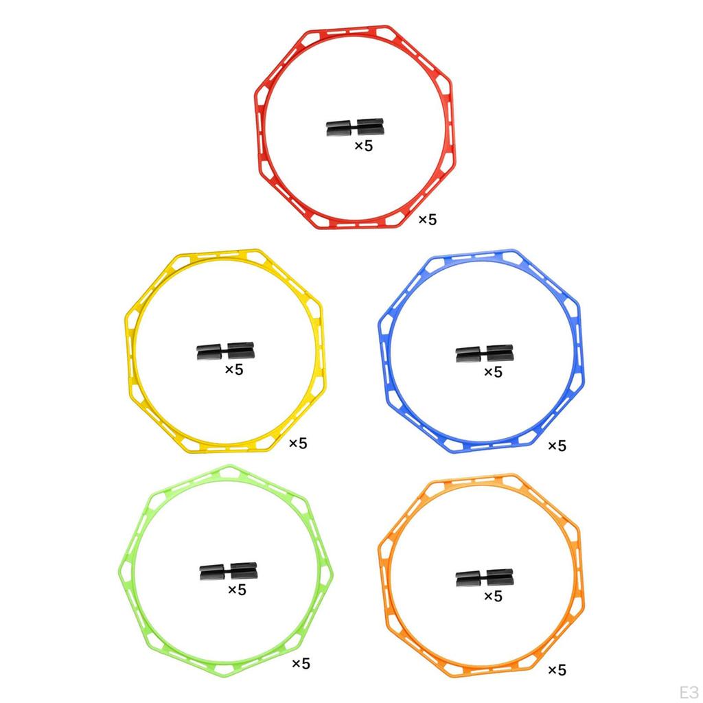 5 Pack Agility Rings 19.69inch Training Tools for Football And Rugby