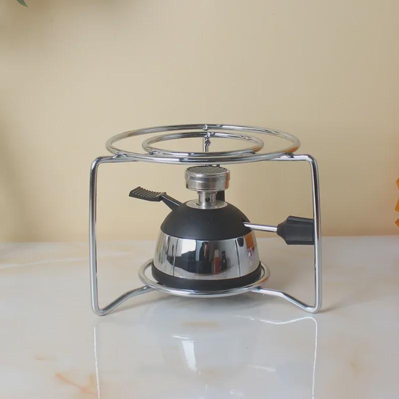 Metal Coffee Pot Stove Rack with Alcohol Lamp – Round Moka Rack for Teapot or Flower Holder