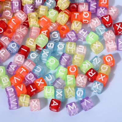 Kendin Yap Takı ve Eğitici Bilezikler için Renkli A-Z Harf Boncukları
