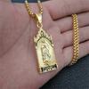 Religious Virgin Mary Madonna Pendant Necklace Gold Color Stainless Steel Chain For Women Men Christian Jewelry Gift XL1296