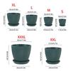 Succulent Potted Round Pot with Tray Plastic Flower Pot Vertical Striped Planters Double Layer Bonsai Home Office Desktop Decor