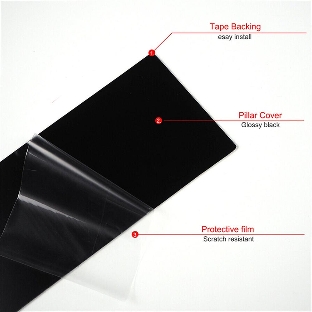 1Set Car Window Pillar Posts Door Trim Cover Piano Black For Nissan Rogue 14-20