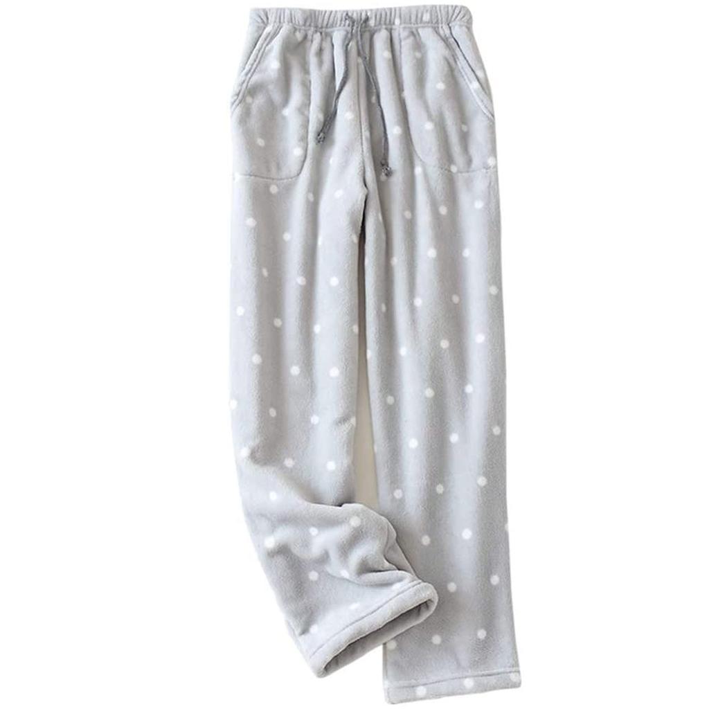 Women's Thermal Fleece Pockets Pajama  Warm Casual Trousers Home Pants