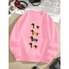 Kids Sweatshirt Cartoon Dachshund Pullover Sweatshirt - Long Sleeve Casual Top with Swimwear Print for Autumn And Winter