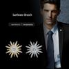 Elegant Sunflower Lapel Pin: Men's & Women's Luxurious Micro-Paved Zirconia Decorative Button