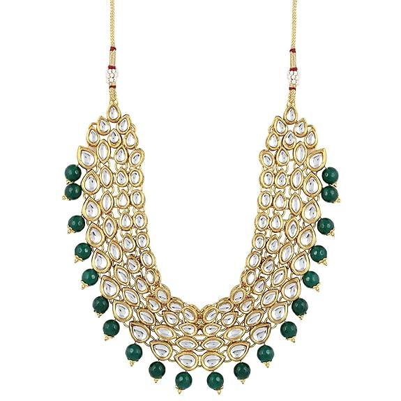 Neuestes Stilvolles Design Ausgefallenes Kundan Hochzeit Traditionelles Halsketten Schmuckset für Frauen und Mädchen