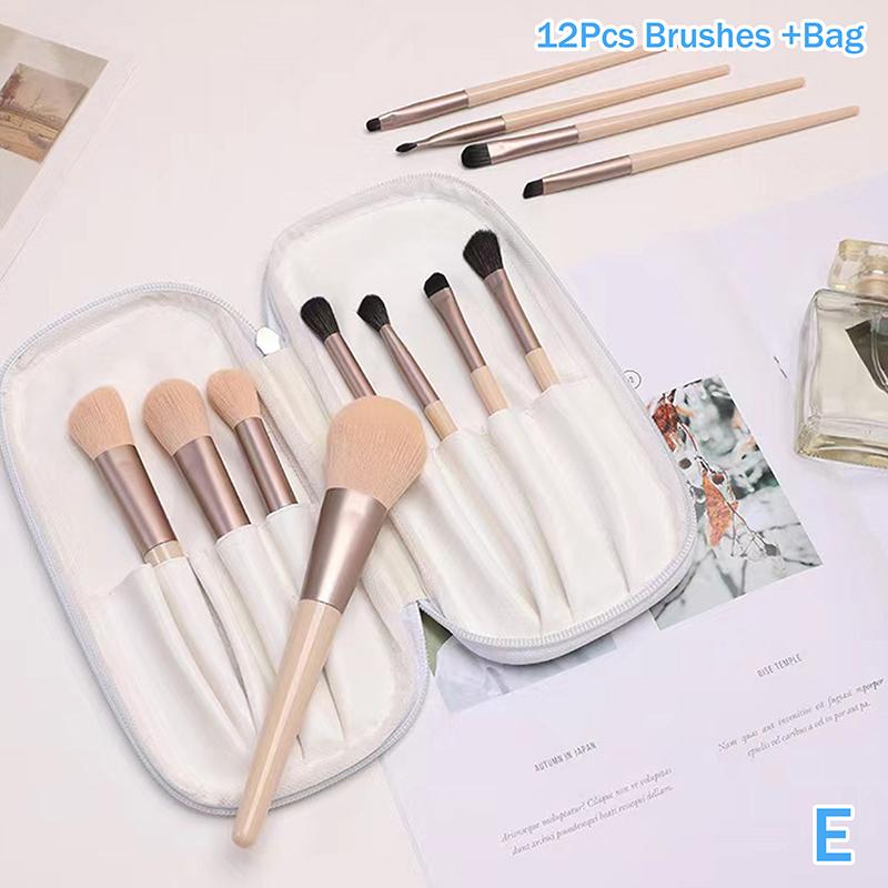 12 Pcs Makeup Brushes Complete Set Of Foundation Loose Powder Blush Concealer Eye Shadow Professional Set With Storage Bag