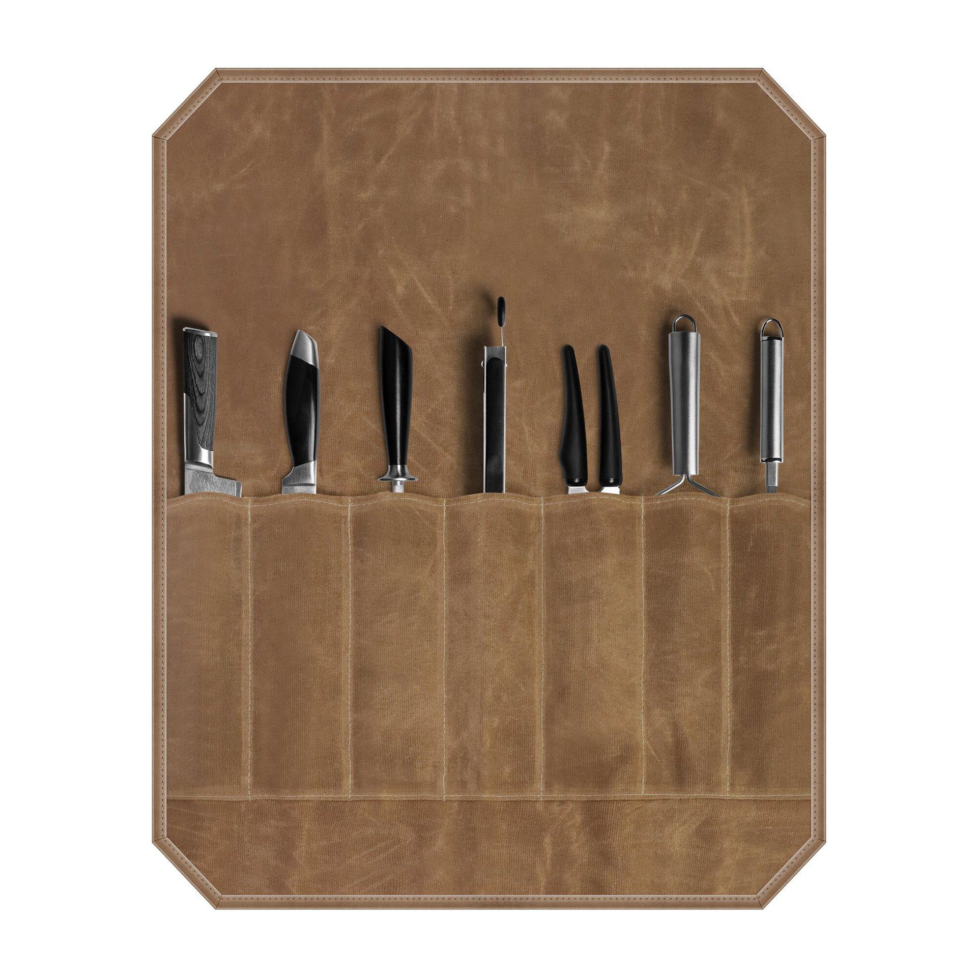 

Сумка для хранения ножей из влажного воска Canvas Chef Picnic Camping BBQ Kitchen Portable Storage Bag Chef Bag File Roll Storage темные хаки