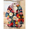 Womens Stand-Up Collar Fleece Sweatshirt With 3D Digital Floral Print Casual Long Sleeve Top Fall 2025