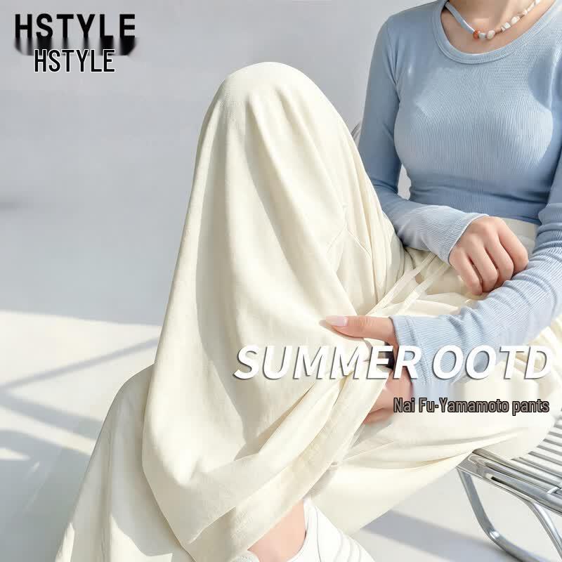 Hstyle Women s Straight-Leg Wide-Leg Casual Pants M