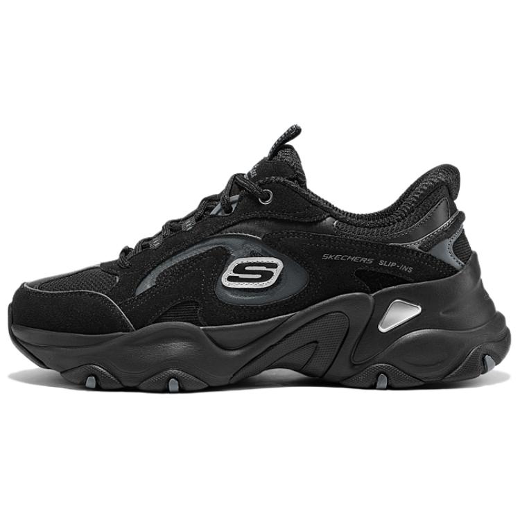 Skechers DLites 5.0 Panda Shoes Women Sneakers Black White 150527-BKCC 36.5