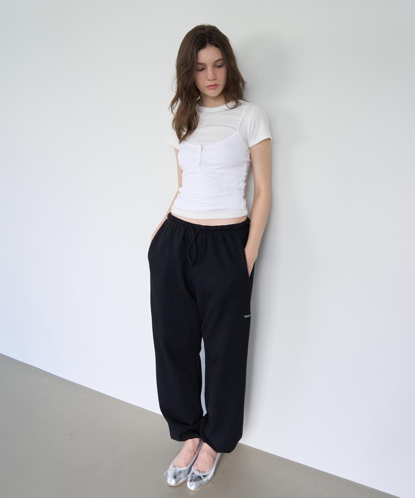 LOSSYROW Soft Jogger Sweat Pants - Black