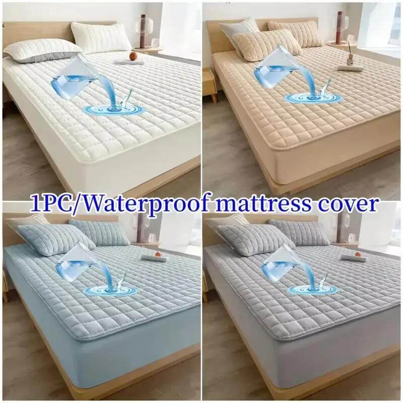 Vodotěsný prošívaný chránič matrace Anti-roztočový Antibakteriální potah na matraci Reliéfní design Povlečení Potah na postel Přizpůsobené prostěradlo