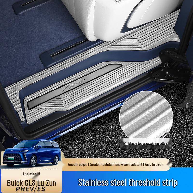 Stainless Steel Door Sill Scuff Plates for 2024 Buick GL8 PHEV Interior Upgrade