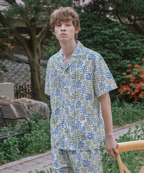 [Воскресная гостиная] Мужской комплект пижамы с коротким рукавом  Лесной бриз  SMLDAST0073-BW [Отправка из Кореи] 100% Оригинал M M