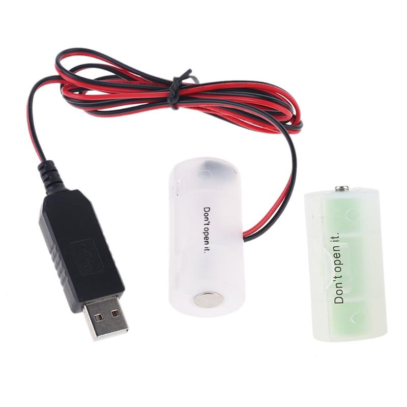 Battery Eliminator USB Power SupplyCable Replace 1.5V C Battery for Radio Electric Toy Clock LED Strip Light Calculator