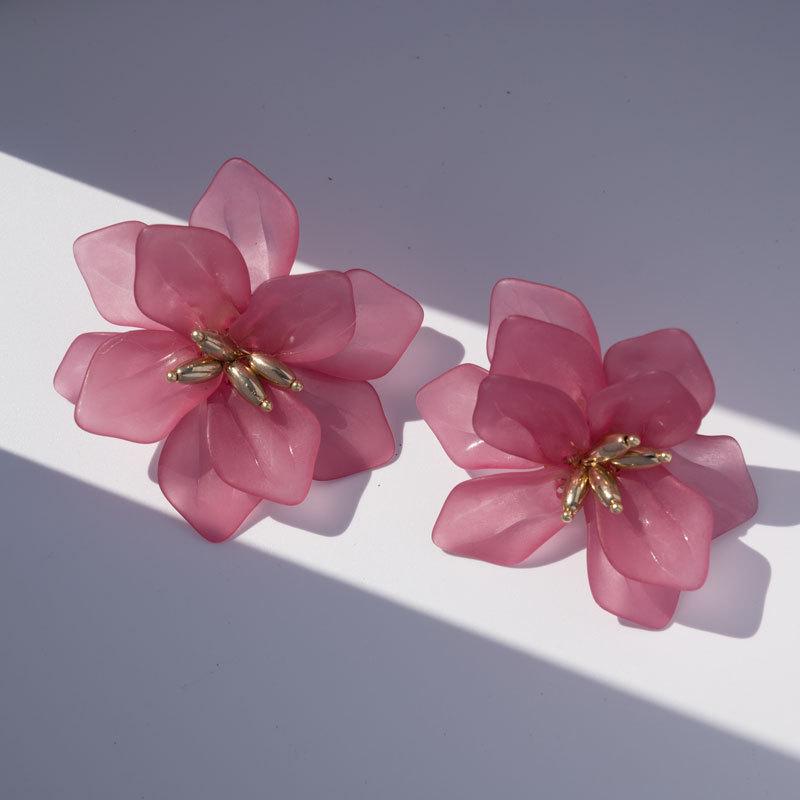 

Минималистичные серьги-лепестки лотоса из смолы ручной работы розы красного