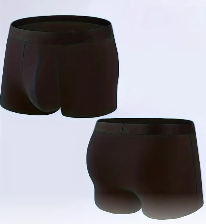 DOKiDOKi Men's Boxer Briefs, 5-Piece Set (XL Size), Black, Simple, Solid Color