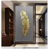 Leaves Wall Art  Posters and Prints Wall Pictures for Living Room Porch Decoration Home Decor Canvas Painting Golden Feather