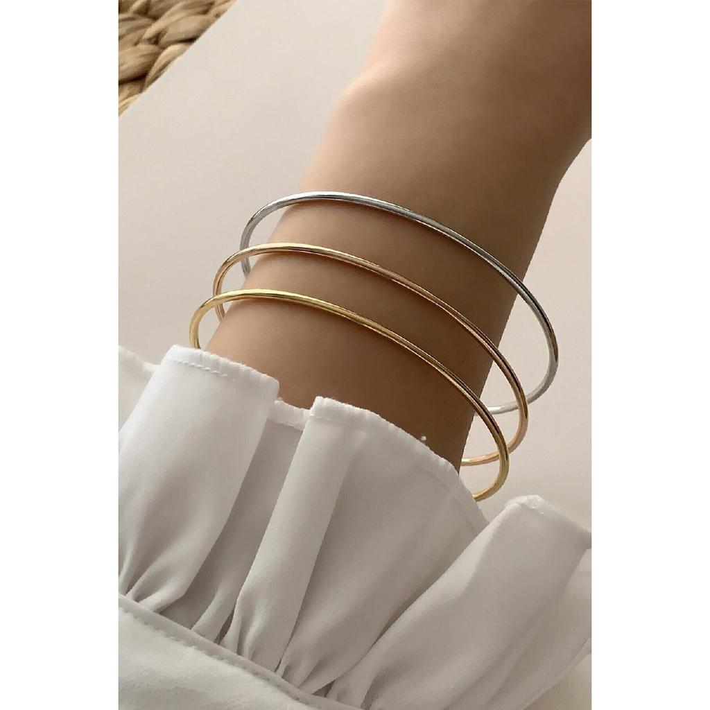 3-teiliges Mix-Ajda-Armband aus Stahl (Der Preis gilt für ein Stück)