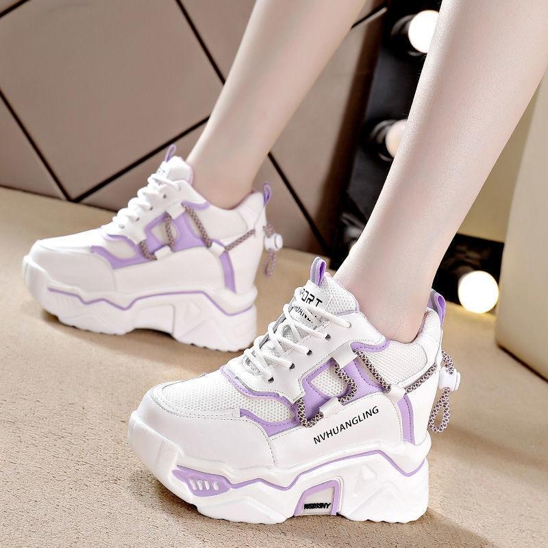 Chunky Sneakers Women 2024Spring Autumn Fashion Mesh Casual Shoes Breathable Height Increased VulcanizedShoe Zapatillas De Mujer