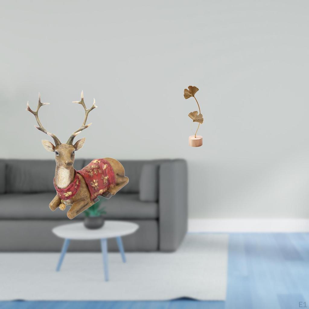 Reindeer Statue Elk Shaped Sculpture Tabletop Ornament Deer Figurine Metal Crafts Nordic Creative