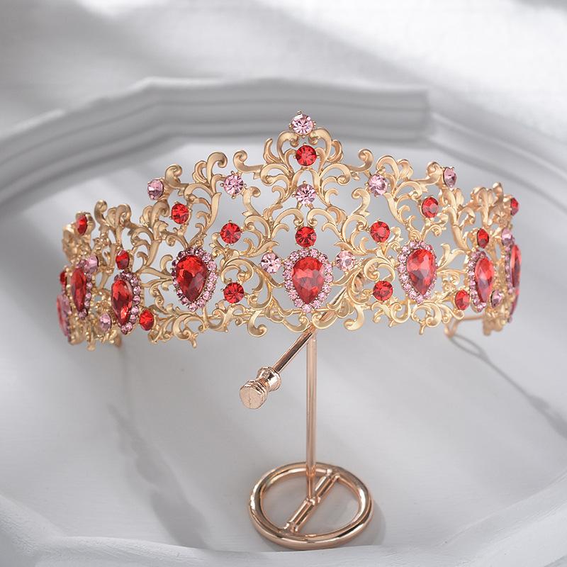 New Korean Style Glass Diamond Large Crown Forest Style Bridal Headwear Photo Studio Wedding Accessories