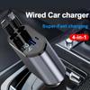4 In 1 Car Charger 120W Fast Charger Auto Charger Socket Part Vehicle Mounted Inverter  Car