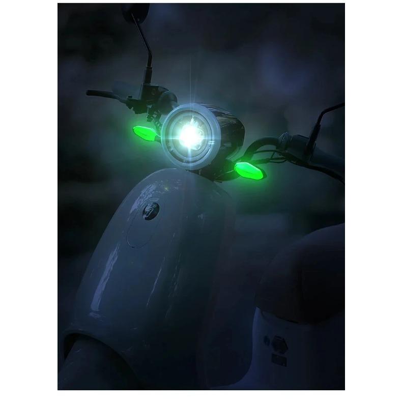 2PCS Universal Motorcycle LED Turn Signal Lamp Color Projection Lamp Sequential Flowing Flash Indicator Lights Running Light