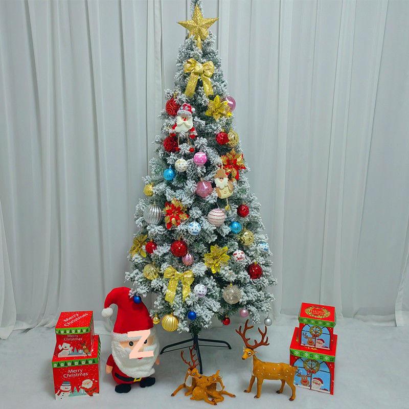 White Christmas Tree Set with 1m, 1.5m, 1.8m Trees - Snow-Decorated Holiday Decor for Home