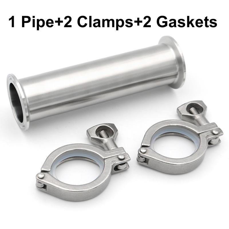 Length43/100/152/200/254/300mm Sanitary Stainless Steel 304 Pipe Fitting Spool Tube With Clamp OD19/25/38/45/51 Ferrule