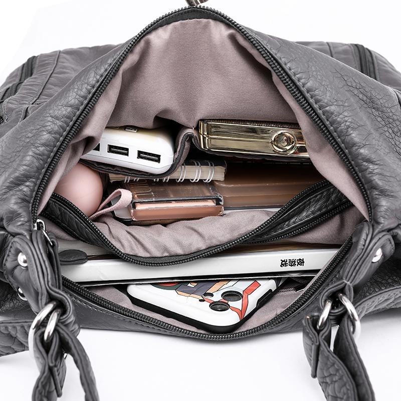 2025 New Large Capacity Middle Aged Women's Bag Multi Layer Lightweight Mother Bag Pu Leather Crossbody Bag Multifunction Shoulder Bag