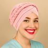 Solid Color Muslim Turban Hat Single Color Milk Silk Two Braids Headscarf Hat