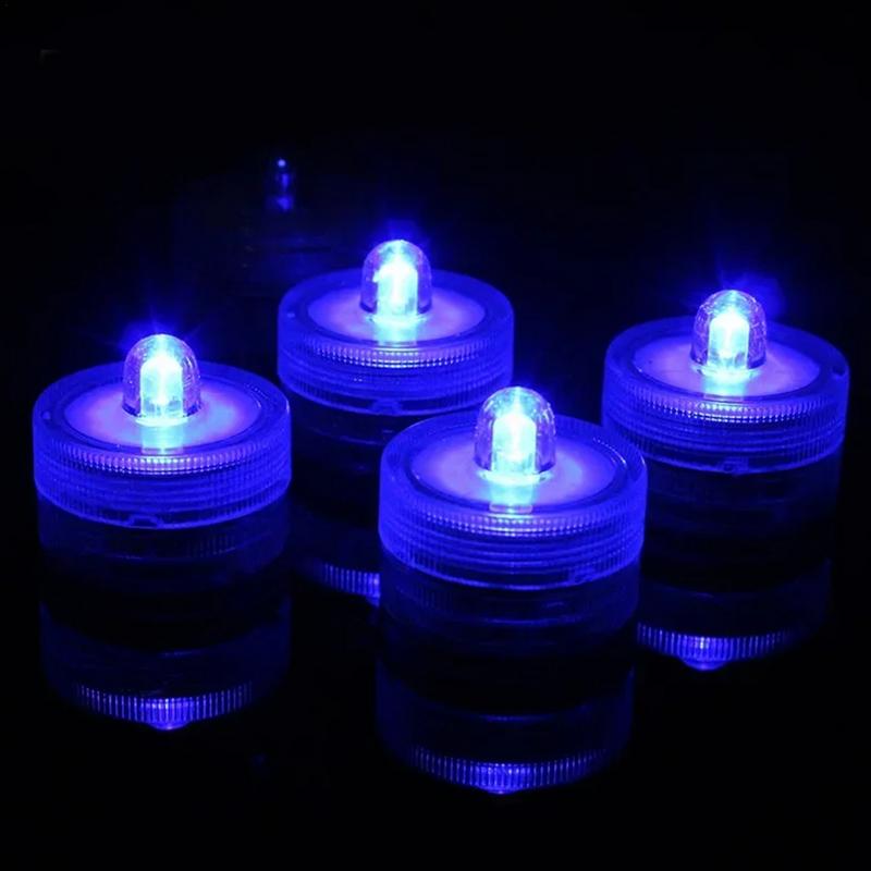 Wasserdichte LED-Lichter für Vasen, flammlose batteriebetriebene Teelichter für Teiche, Unterwasser-Teelichter, Aquarium-Dekoration, Neuheitsbeleuchtung