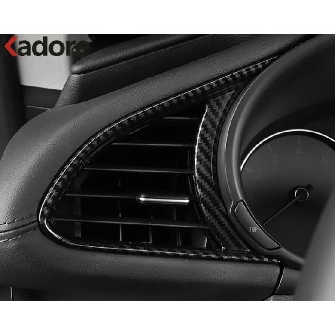For Mazda 3 Axela - 2024 2025 Carbon Fiber Car Front Side Air Condition Vent Outlet Cover Trim Interior Accessories