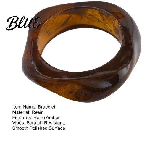 Eco-friendly Resin Bracelet Translucent Bracelet Exaggerated Irregular Shape Retro Lightweight