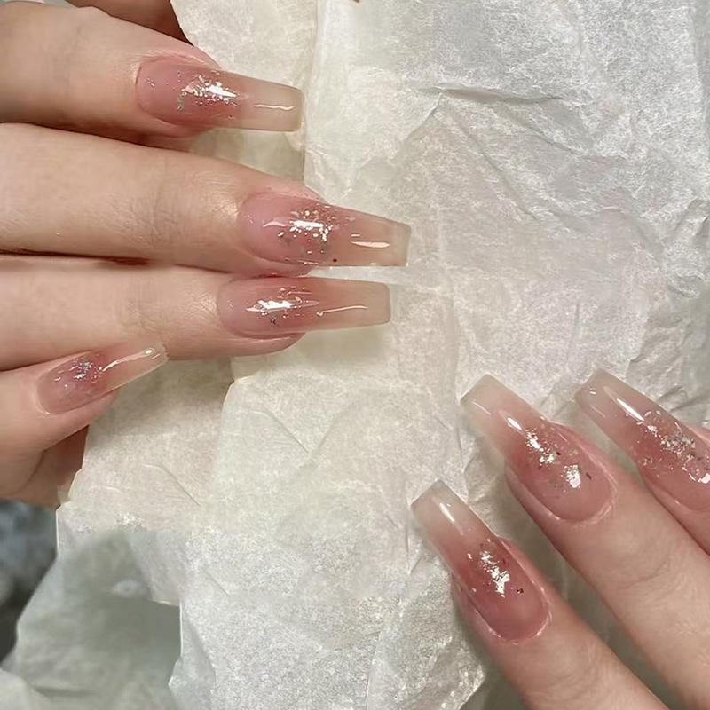 24Pcs Simple Almond Press On Nails Blush Design Short Oval Fake Nails Detachable Stick On False Nails For Women Manicure