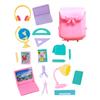 18PCS Doll House School Supply Set Including Backpack Books Laptops Notebook Rulers Cutter Calculator and Desk Lamp