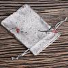 Mini Tie Embroidered Drawstring Wedding Gift Storage Bag Satin Pouch Jewelry Packaging Bag