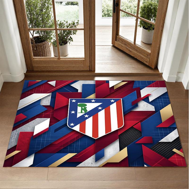 Covor din Catifea Cristal cu Design Atletico Madrid Covoraș Decorativ Moale pentru Dormitor Intrare