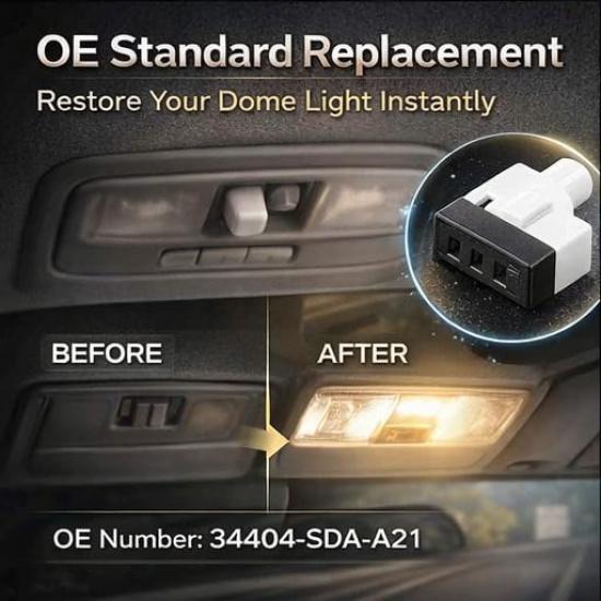 KIMISS Dome Lamp Switch Kit, Interior Light Switch 34404‑SDA‑A21 on Off Replacement Fit for CR‑V (2Pcs)
