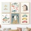 Cute Simple Cartoon Animals Koala Lion Rabbit Wall Art Prints Poster Canvas Painting for Nordic Kids Room Nursery Home Decor