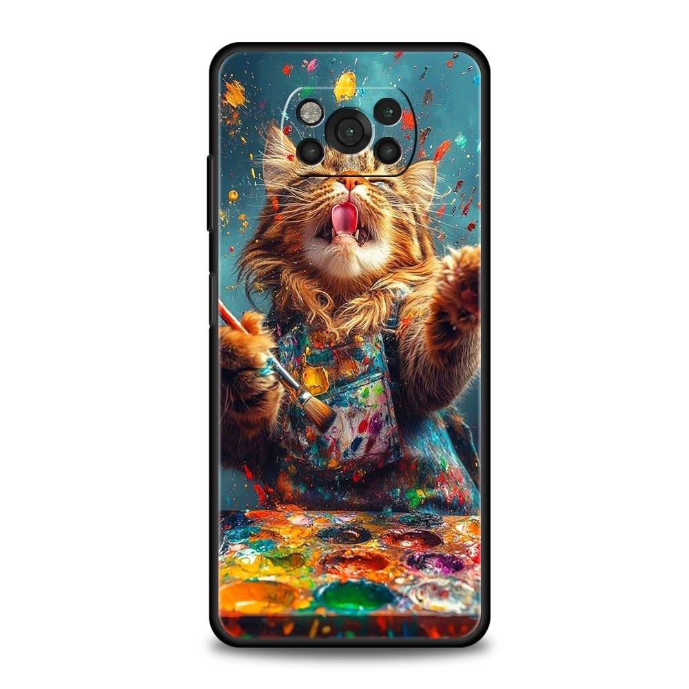 Cute Cat Phone Case Cover  for Xiaomi Poco F7 Ultra F6 F5 F4 F3 X6 X5 X4 X3 NFC C51 C55 M4 GT 5G Soft TPU Shell Fundas Capas Bag