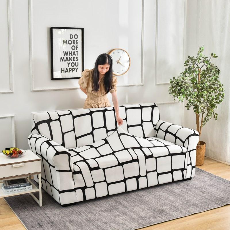Premium 1Pcs Elastic Print Sofa Cover for Living Room Couch Cover L-shape Armchair Chair Slipcovers 1/2/3/4 Seat