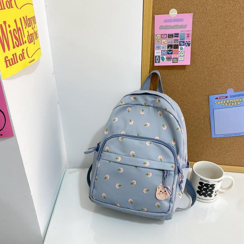 Women ins small floral backpack girls junior high school college students school bag