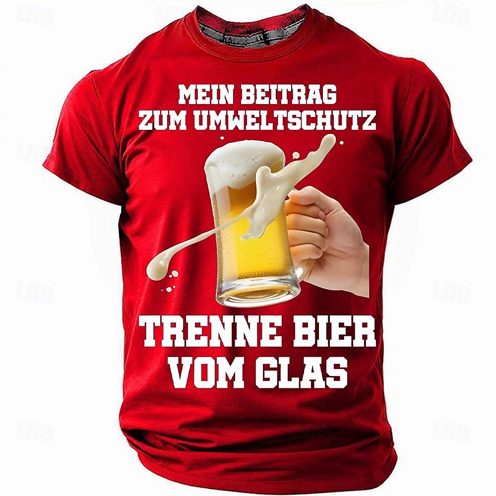 Summer Men's Clothes Fashion I Like Beer Graphic Short-sleeved T-shirt O-Neck Short Sleeve Tee Oversized Loose T-shirts Man